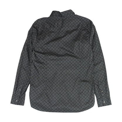 Black Graphic Long Sleeve Button Down