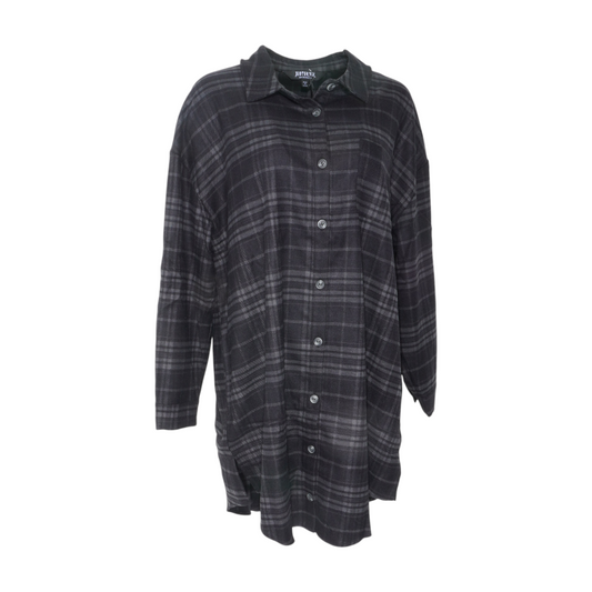 Gray Plaid Midi Dress