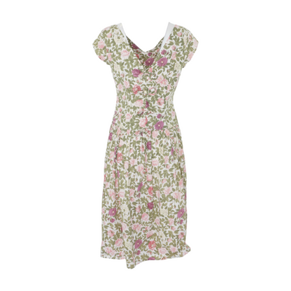 Pink Floral Midi Dress