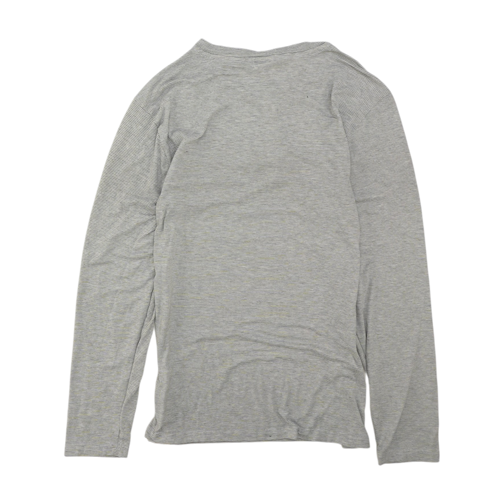 Gray Striped Henley T-Shirt