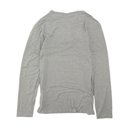 Gray Striped Henley T-Shirt