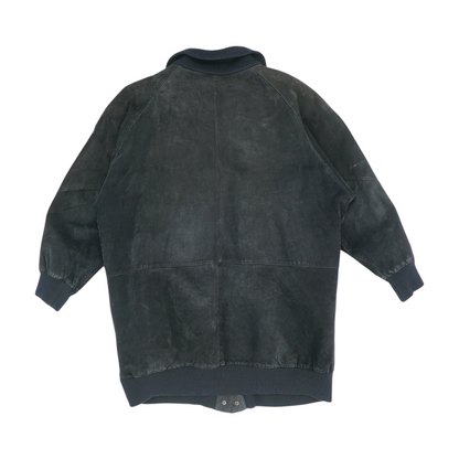 Vintage Black Solid Leather Jacket