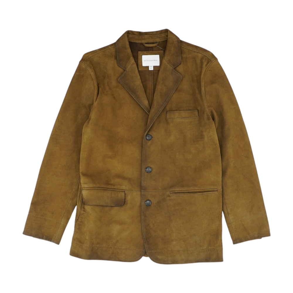 Brown Solid Leather Jacket