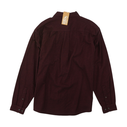 Burgundy Chevron Long Sleeve Button Down
