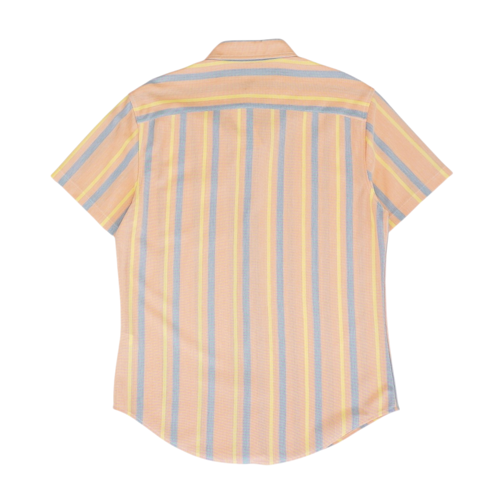 Orange Striped Short Sleeve Button Down