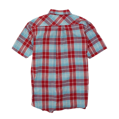 Blue Plaid Short Sleeve Button Down