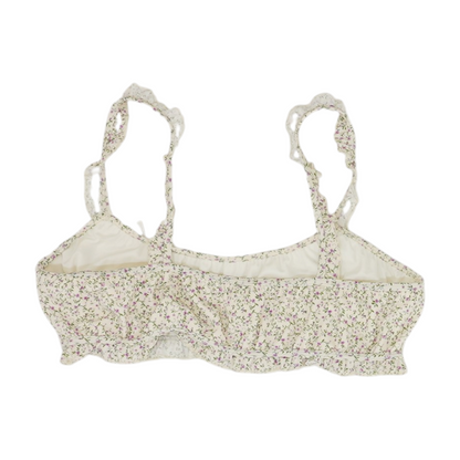 White Floral Swim Top