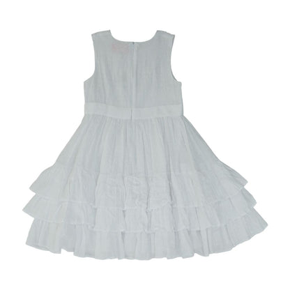 White Solid Dress