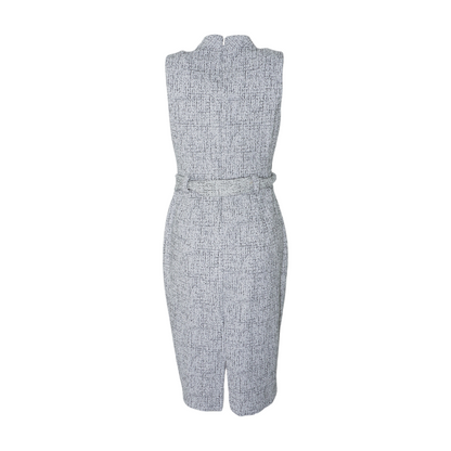 White Abstract Midi Dress