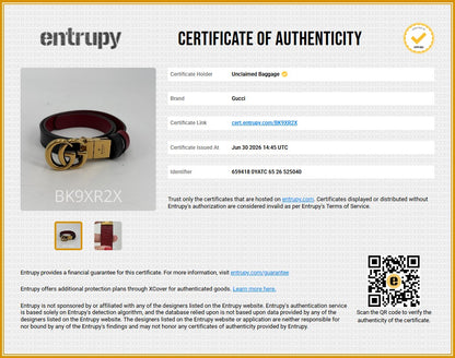 Black & Red GG Marmont Reversible Thin Leather Belt