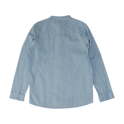 Blue Polka Dot Long Sleeve Button Down