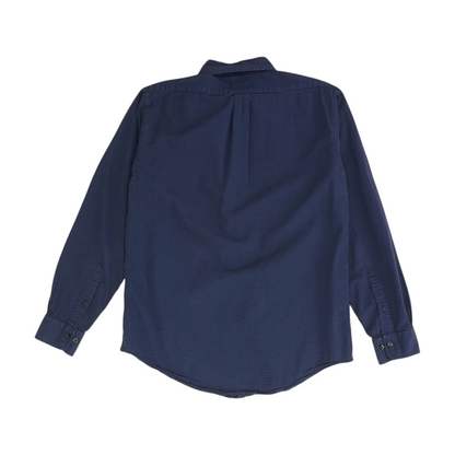 Navy Solid Long Sleeve Button Down