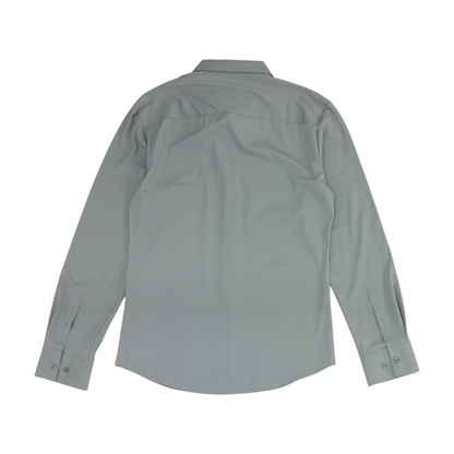 White Solid Long Sleeve Button Down