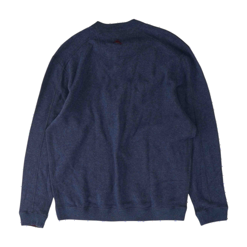 Blue Solid Pullover Sweater