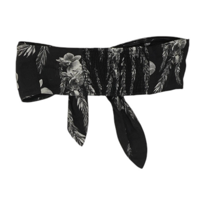Black Tropical Cropped Blouse