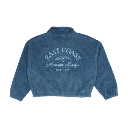 Blue Solid 1/4 Zip Pullover