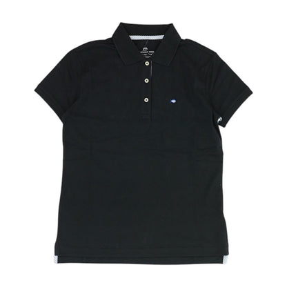 Black Polo Knit Top
