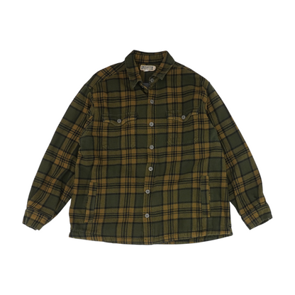 Green Plaid Flannel Button Down