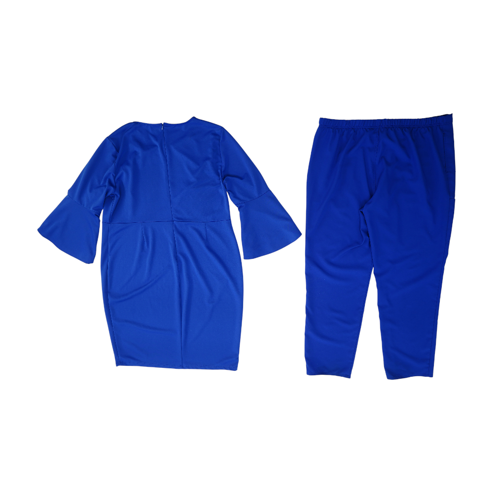 Blue Plus Solid Pant Set