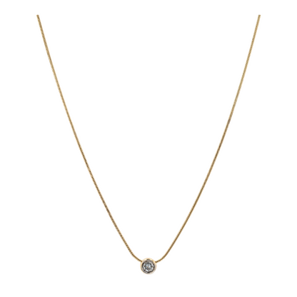 1/4 ctw 14K Yellow Gold Diamond Station Necklace