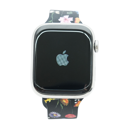 45mm Series 8 Silver Smartwatch Black Band S/M
