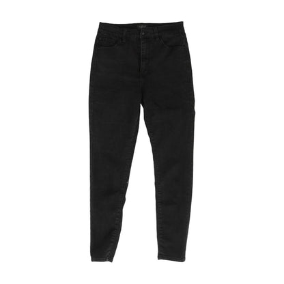 Black Solid High Rise Skinny Leg Jeans