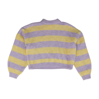 Purple Striped Pullover Sweater