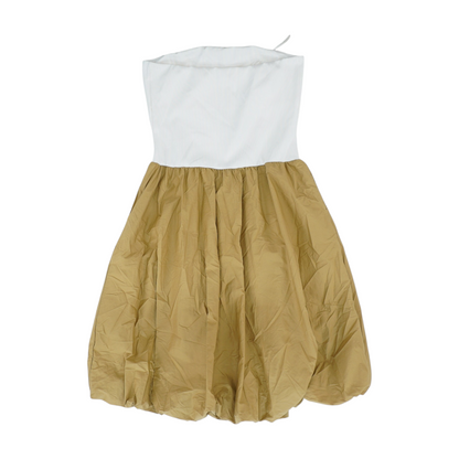 Khaki Color Block Midi Dress