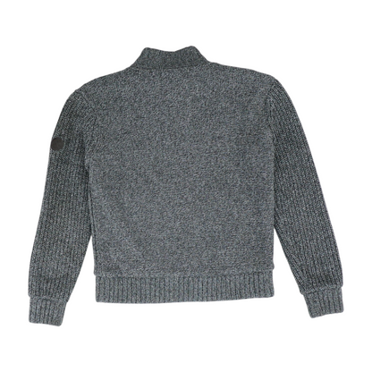 Gray Solid Cardigan Sweater