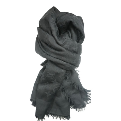 Black Monogram Silk Shawl