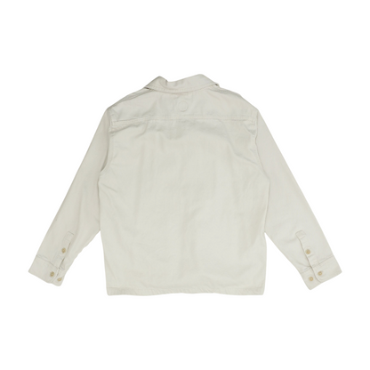 White Solid Denim Jacket