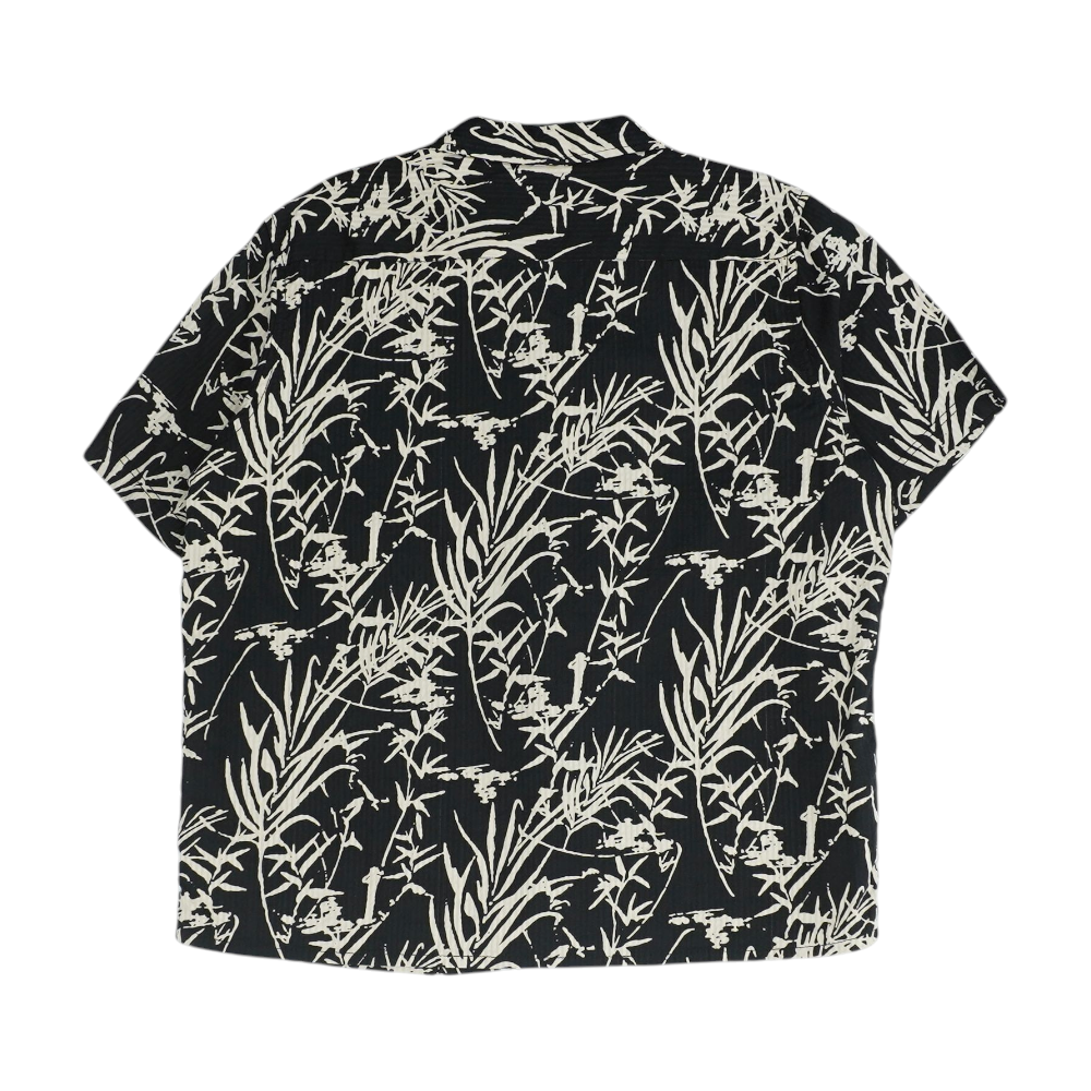 Black Abstract Short Sleeve Button Down
