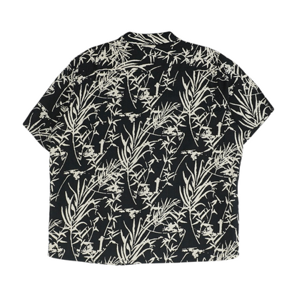 Black Abstract Short Sleeve Button Down