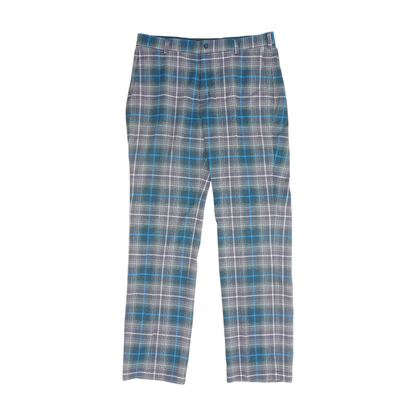 Blue Plaid Regular Pants