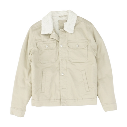 Gray Solid Denim Jacket