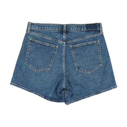 Blue Solid Denim Shorts