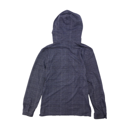 Blue Plaid Hoodie Pullover
