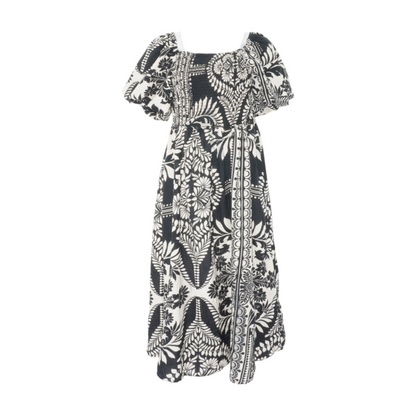 Black Abstract Midi Dress