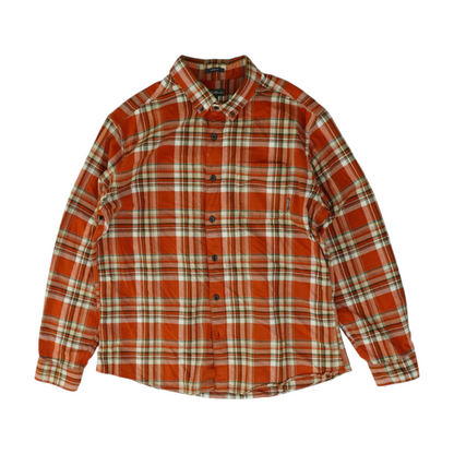 Orange Plaid Flannel Button Down