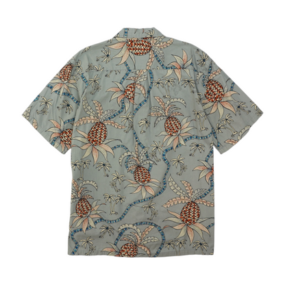 Vintage Gray Tropical Short Sleeve Button Down