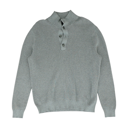 Gray Solid 1/4 Zip Sweater