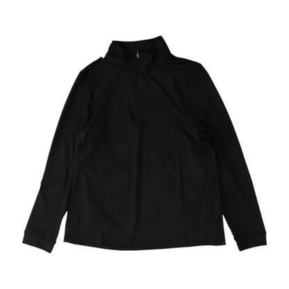 Black Solid 1/4 Zip Pullover