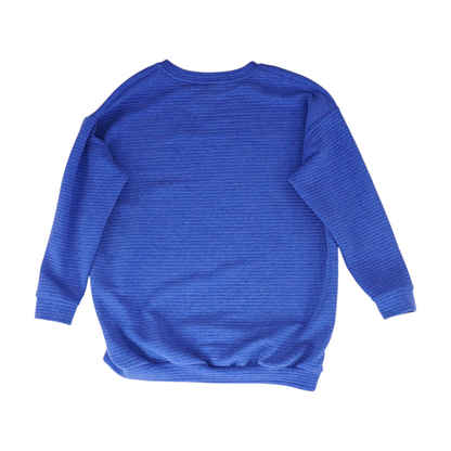 Blue Solid Sweatshirt Pullover
