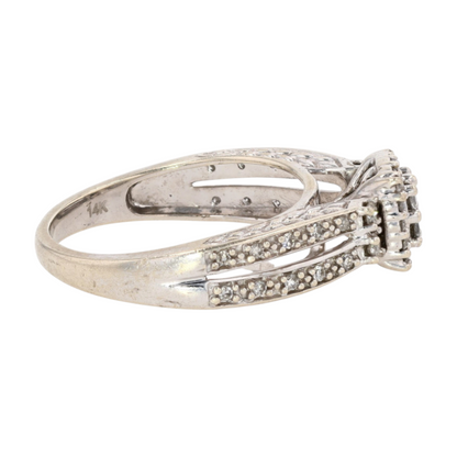 14K White Gold Diamond Engagement Ring
