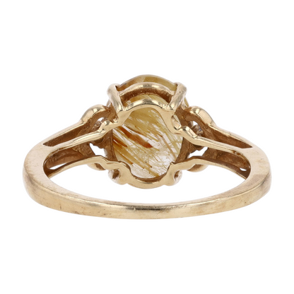 10K Yellow Gold Rutile Quartz Fashion Ring