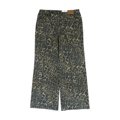 Brown Plus Animal Print Wide Leg Jeans