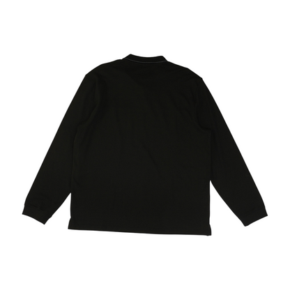 Black Striped Long Sleeve Polo