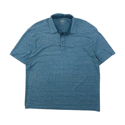 Blue Solid Short Sleeve Polo