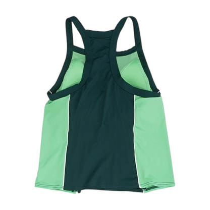 Green Color Block Swim Top