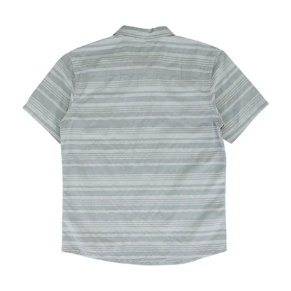 Gray Striped Short Sleeve Button Down